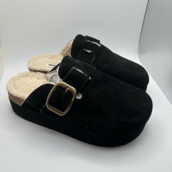 CUSHIONAIRE Women's Granola Fur Genuine Suede Faux Fur Lined Cork Footbed Platfo - Picture 1 of 7